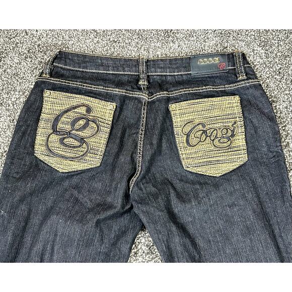 Coogi Embellished Jeans Women's 11/12 Relaxed Embroidered Dark Denim Boot Cut - Picture 11 of 13